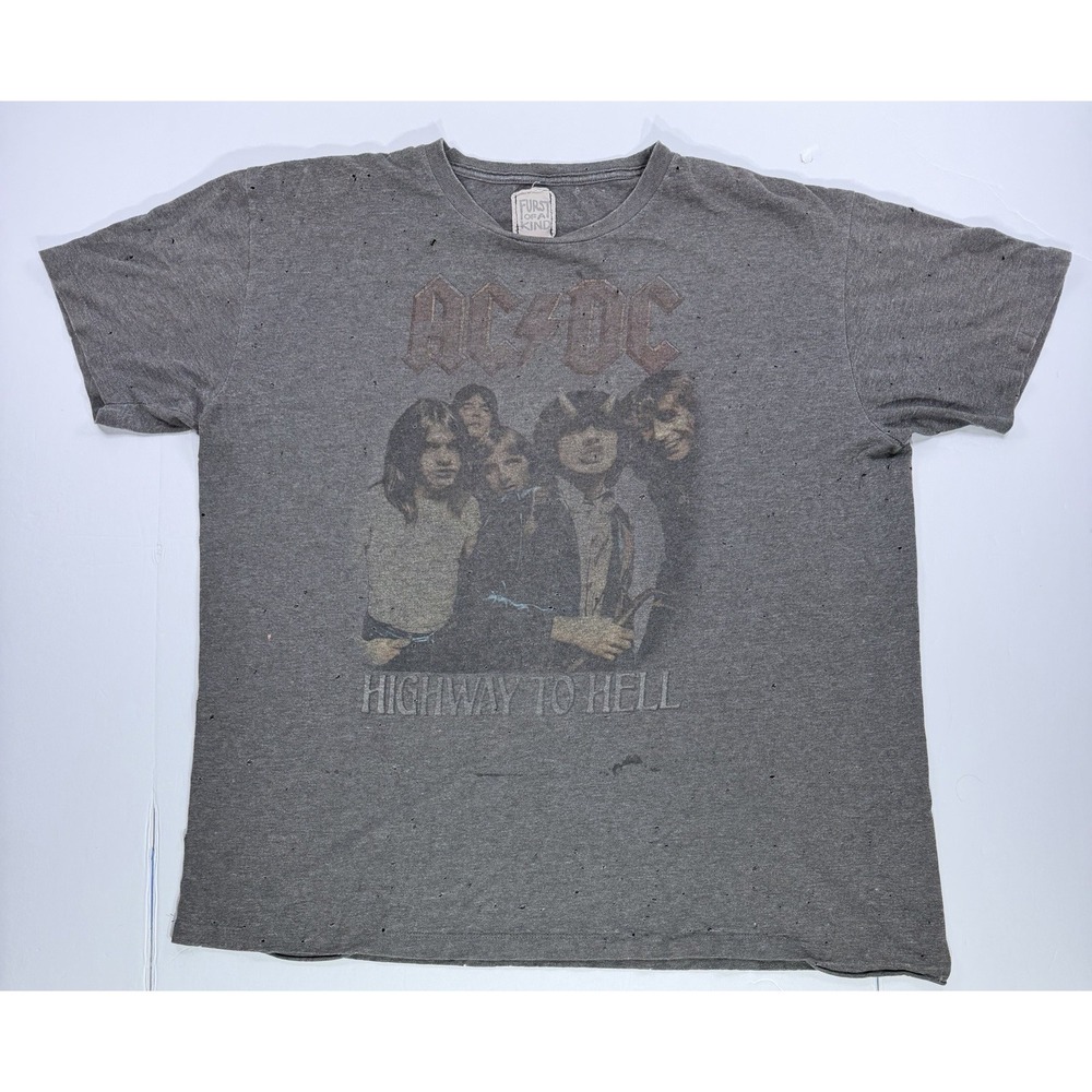 AC/DC Highway to Hell Distressed T Shirt Furst of a Kind Vintage Rock Tee
